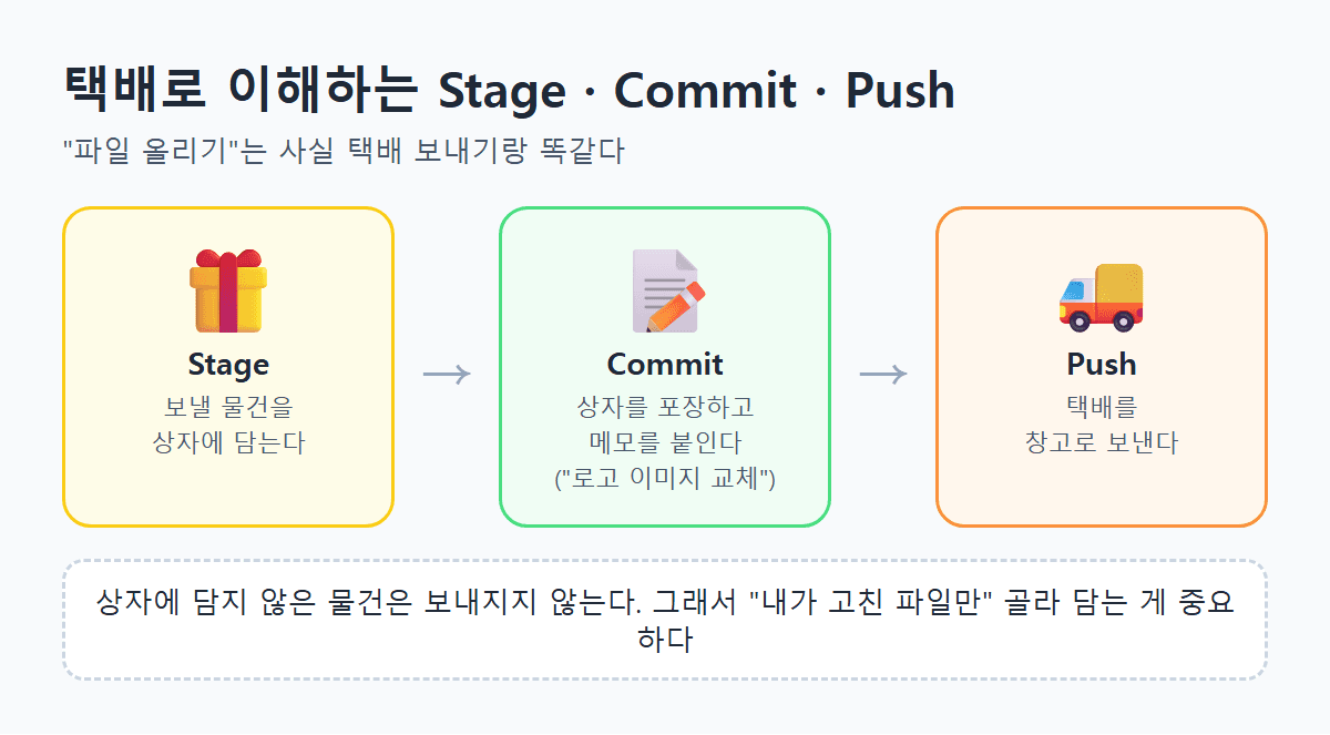 택배로 보는 Stage, Commit, Push