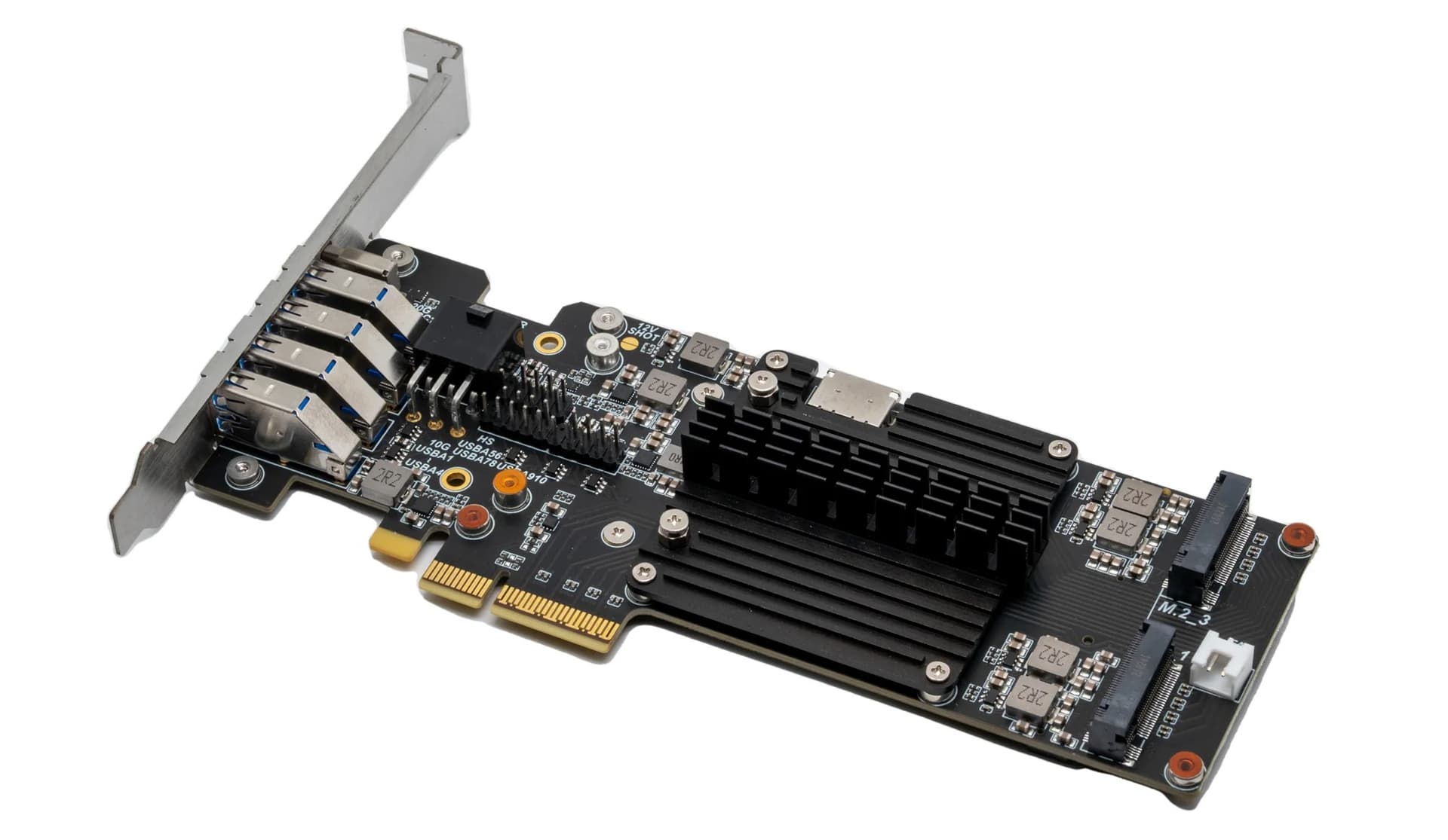 An angled photo of the WisdPi PROM21 All In Expansion Card.