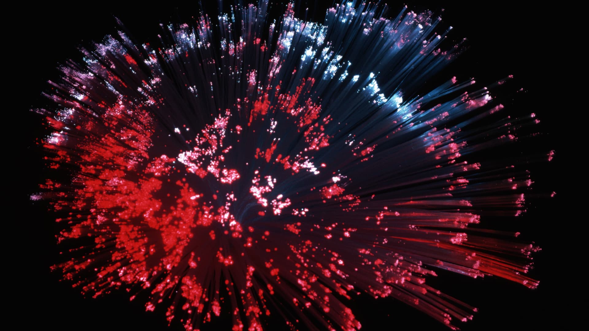 colorful optical fiber cables against black background