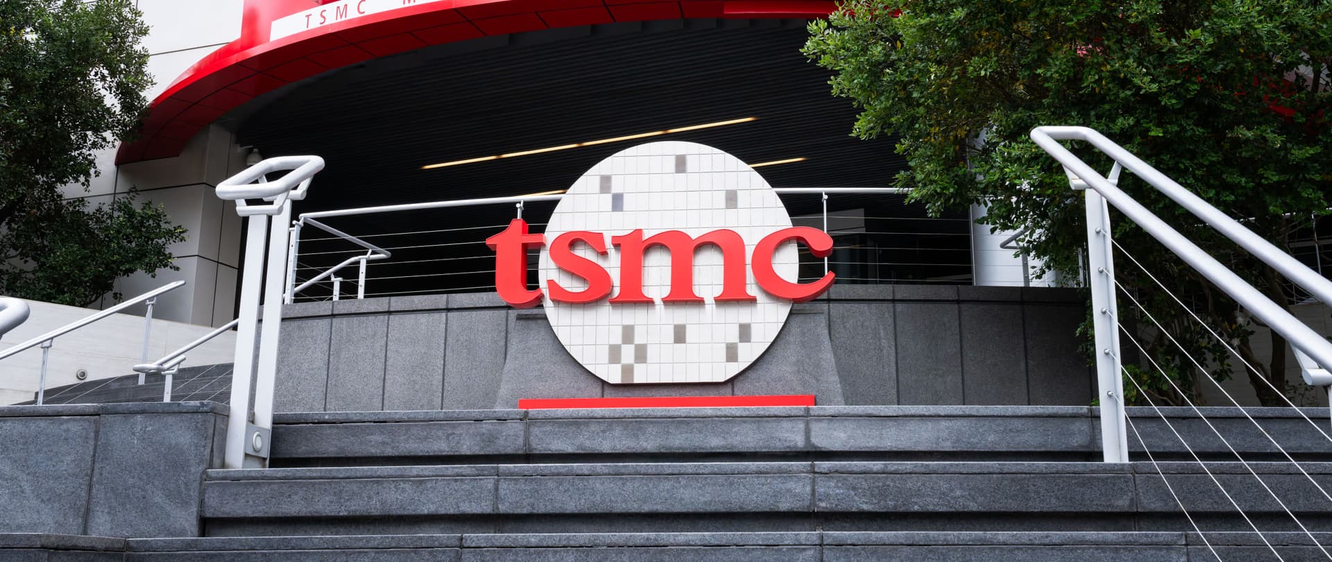The TSMC logo is displayed at the Taiwan Semiconductor Manufacturing Company branch and Innovation Museum