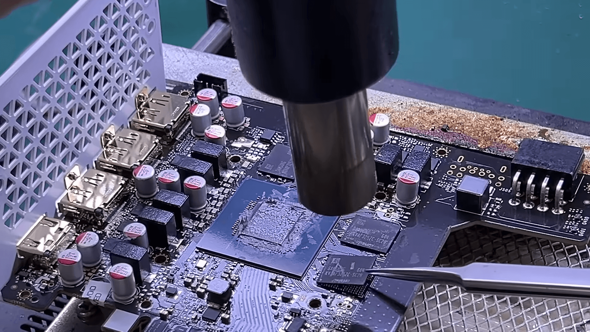 Repairing a bent RTX 5060 Ti that was in a car crash