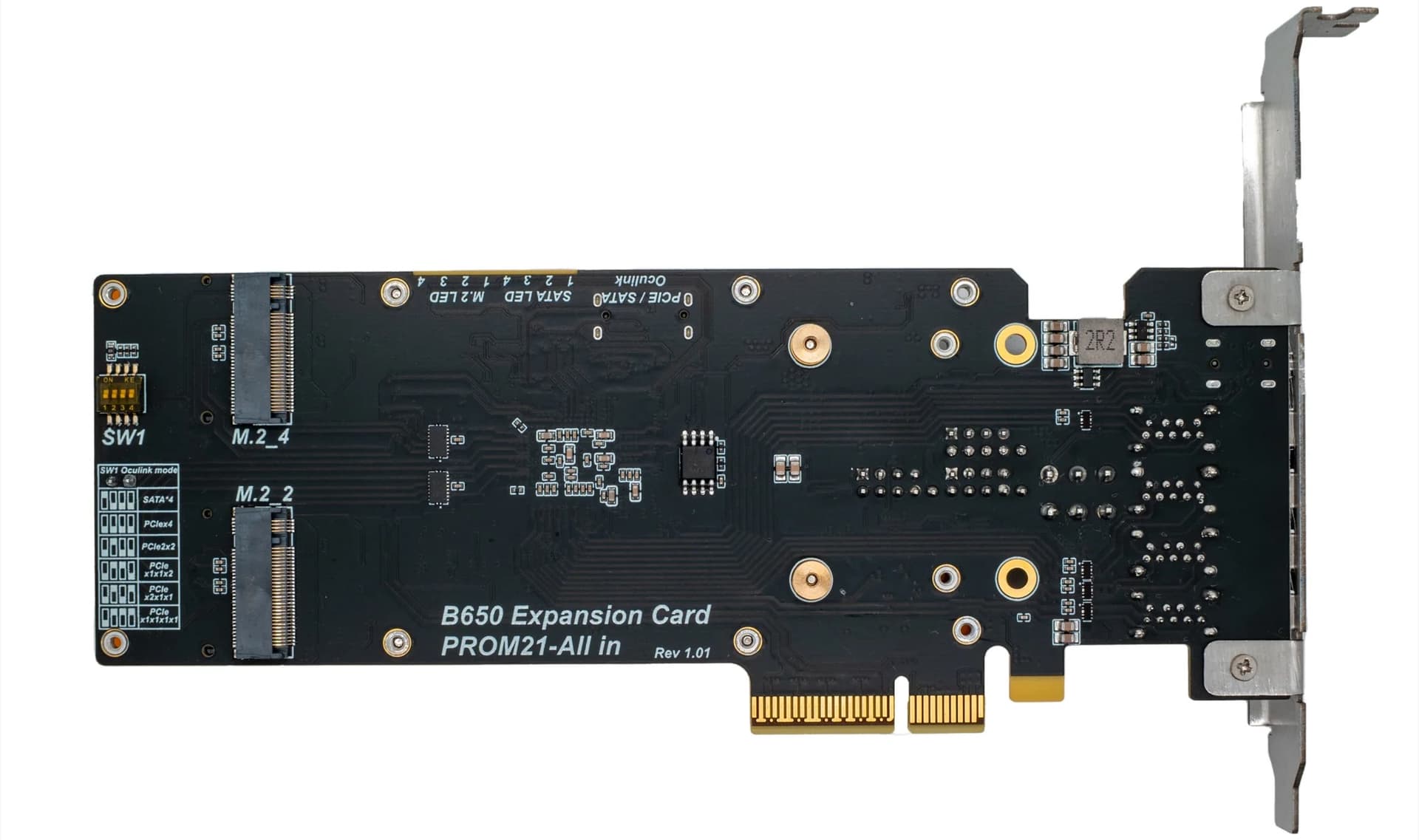 A rear photo of the WisdPi PROM21 All In Expansion Card.