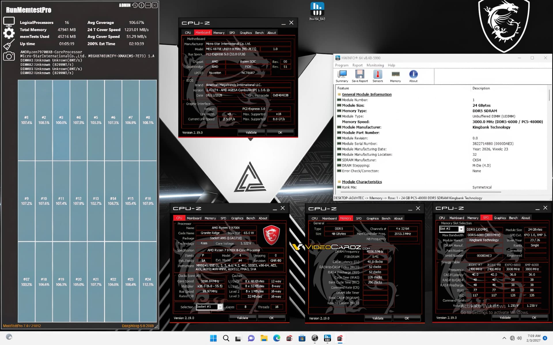 CXMT-made RAM running at high frequencies on MSI motherboards with flying colors 
