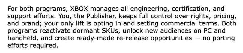 Screenshots of leaked Microsoft memo sent to publishers for Xbox backwards compatibility
