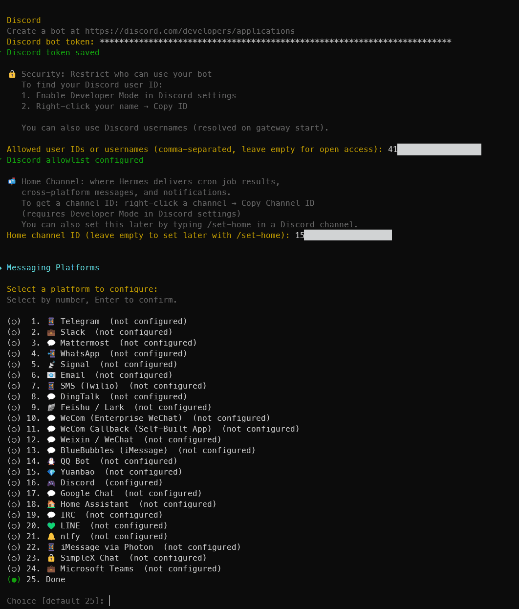 Discrod bot token 等を入力