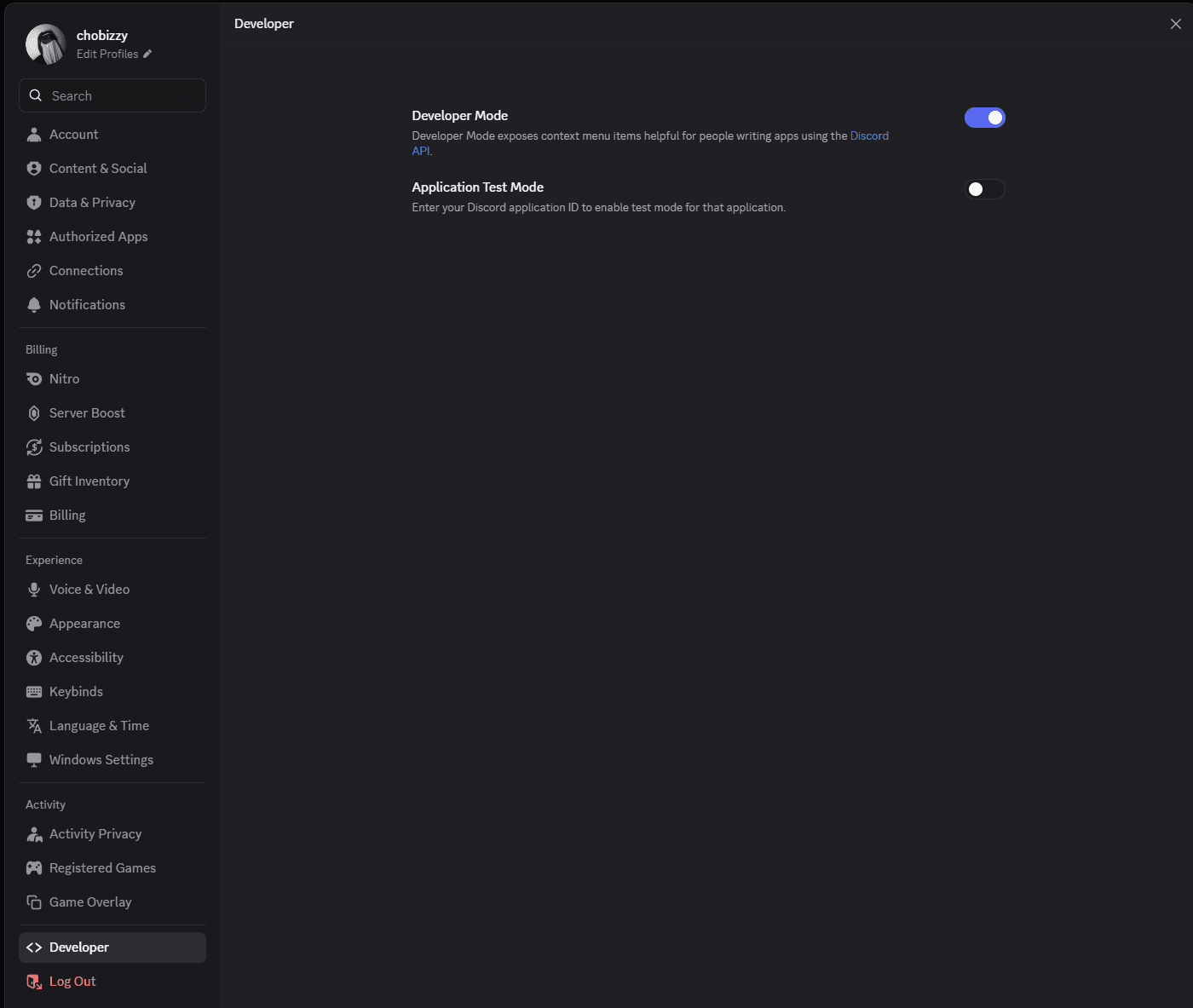 Developer Mode を ON