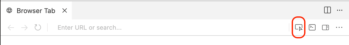 内蔵ブラウザのツールバーにあるSelect elementボタン