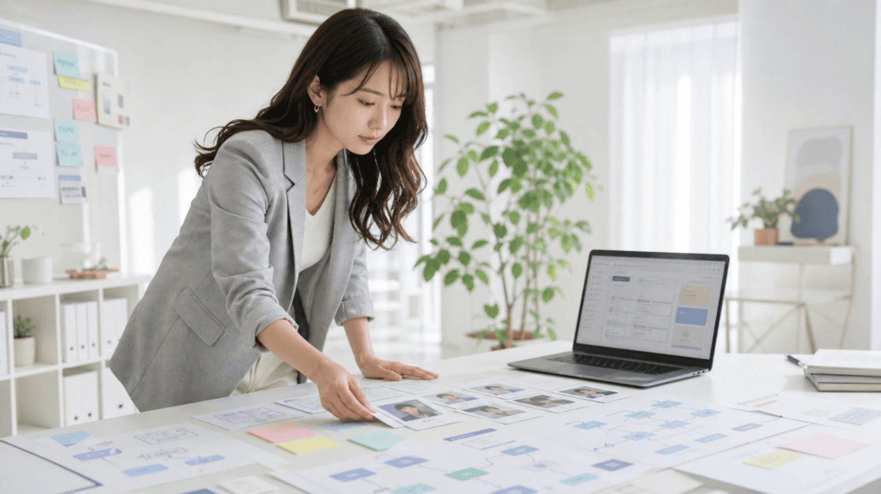 プロフィール生成フローを設計する画面
