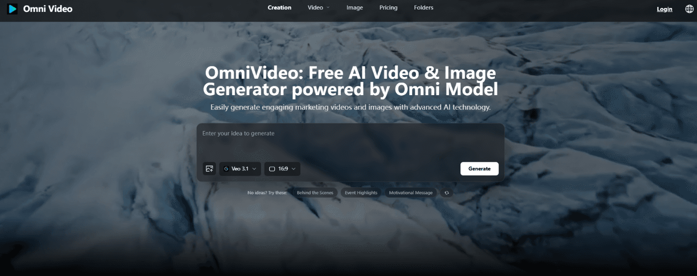 OmniVideo のトップページ
