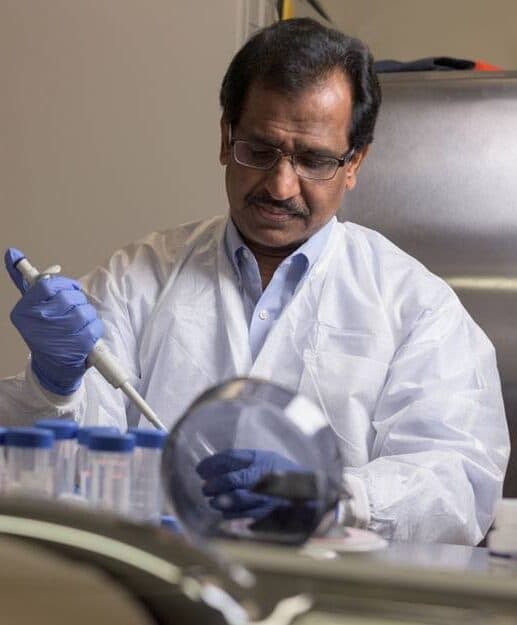 ashok shetty working in lab