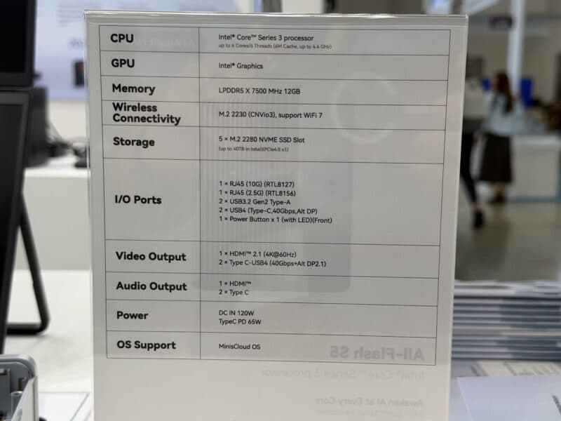 Minisforum S5 NAS Specs