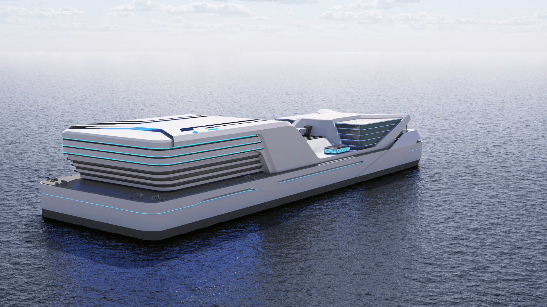 A rendering of the floating data center under development by Samsung Heavy Industries.