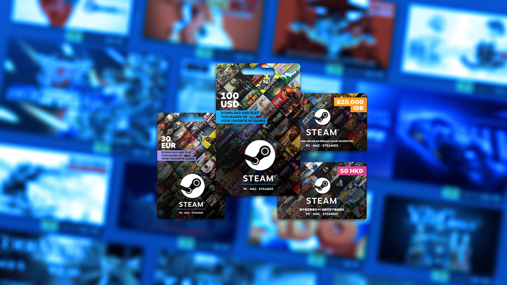 Steam physical gift cards