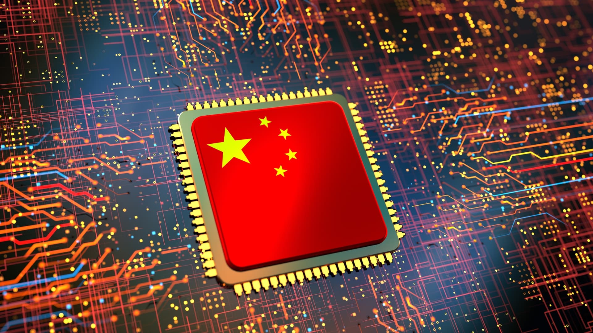 China flag on a chip