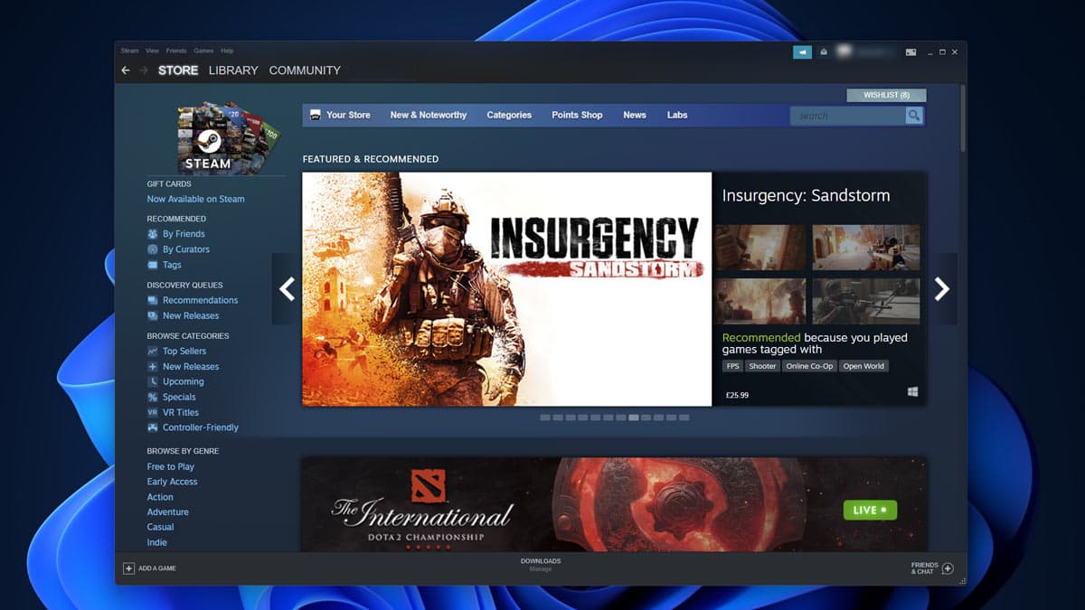 A screenshot of the Steam store in the Steam Client on Windows 11.