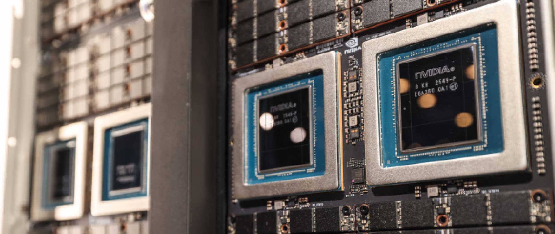 A close-up view of Nvidia's Vera CPU Compute Tray