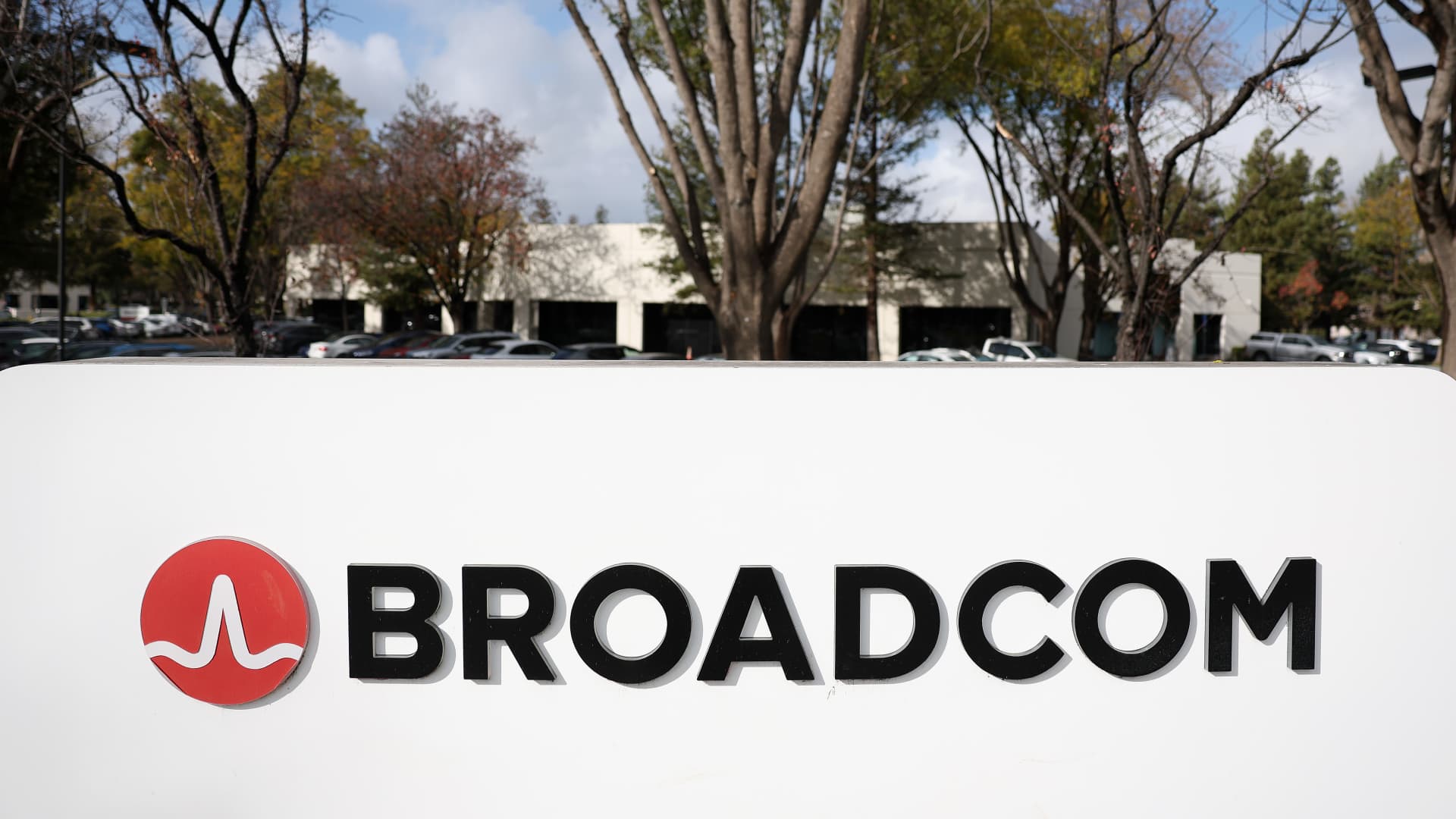Broadcom Logo next to campus