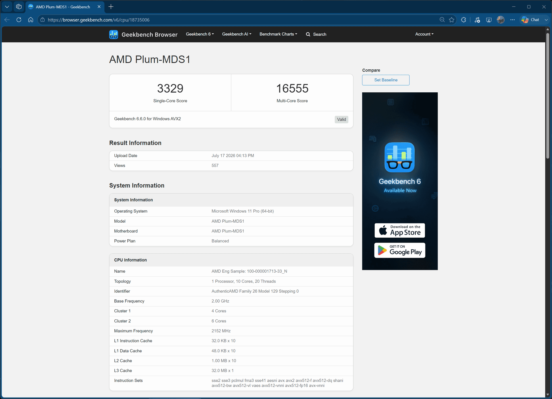 Medusa Point 10-core SKU listed on Geekbench