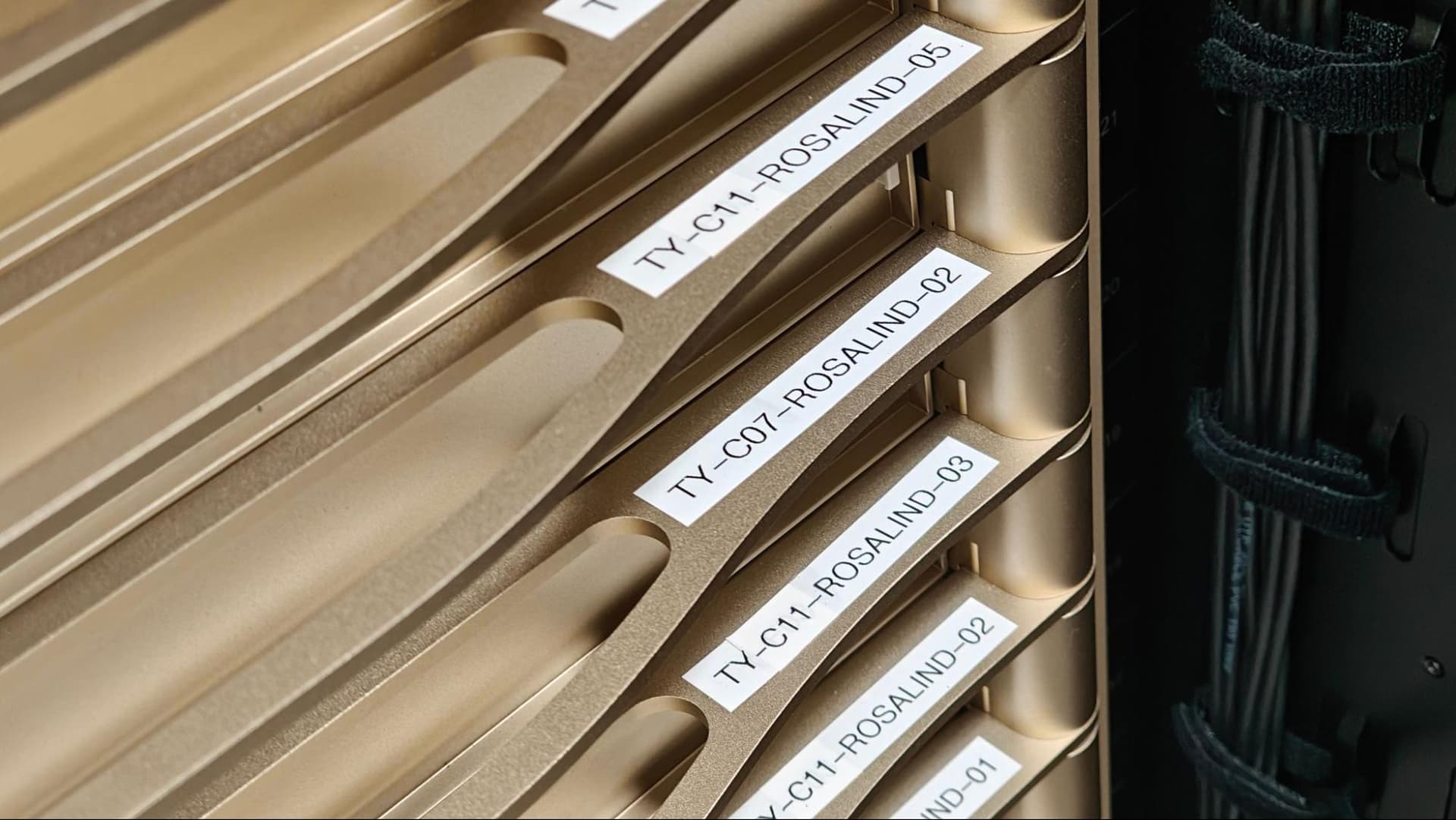 An array of NVL72 Trays marked