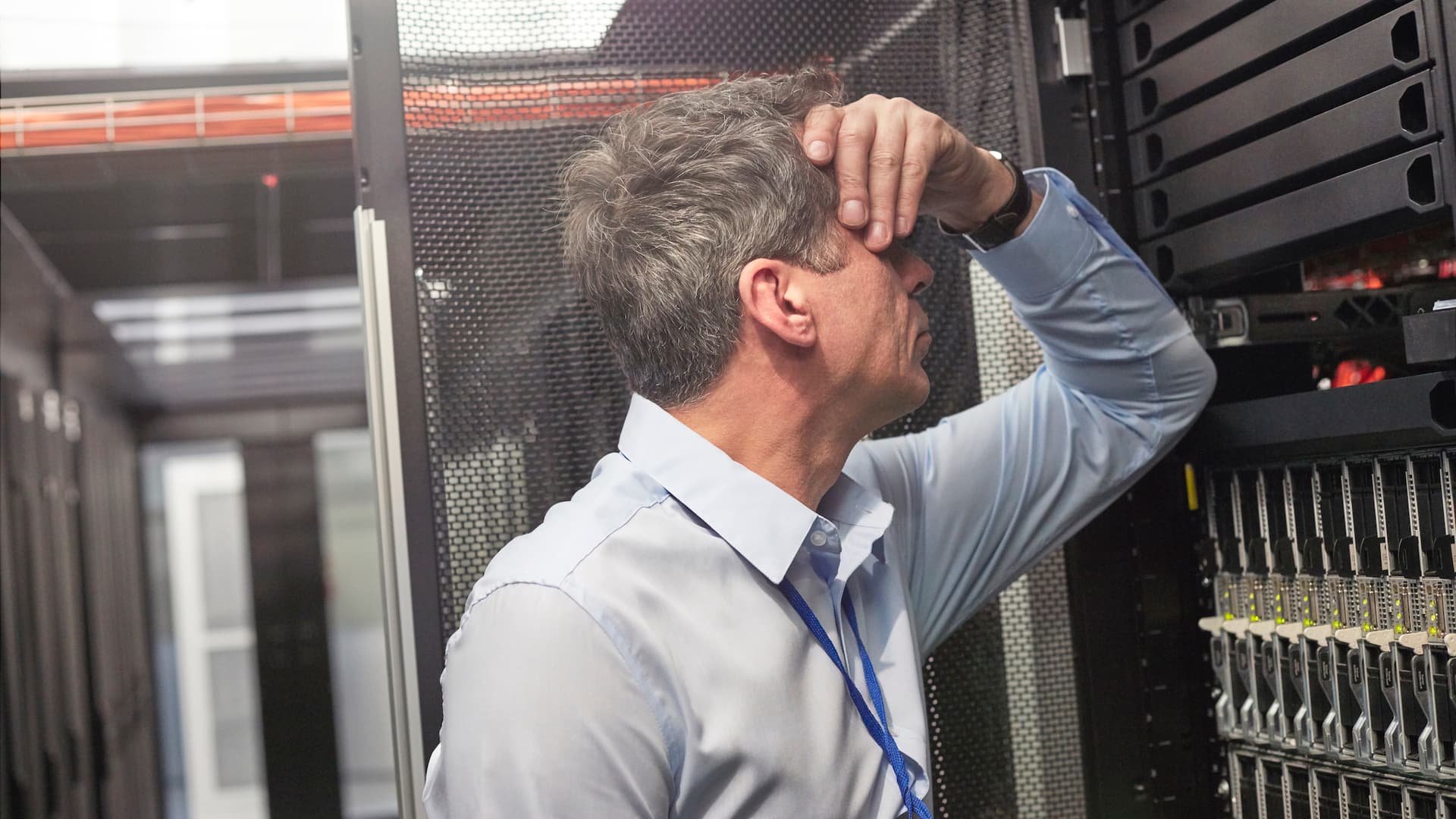 System administrator facepalming
