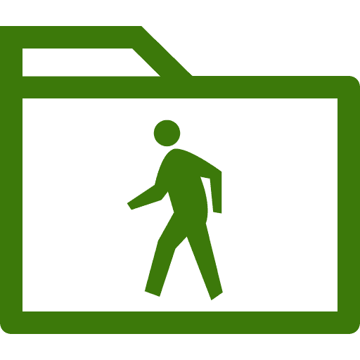 The Cross-Origin Storage API logo: a stylized walking person, as typically encountered on crosswalk signs.