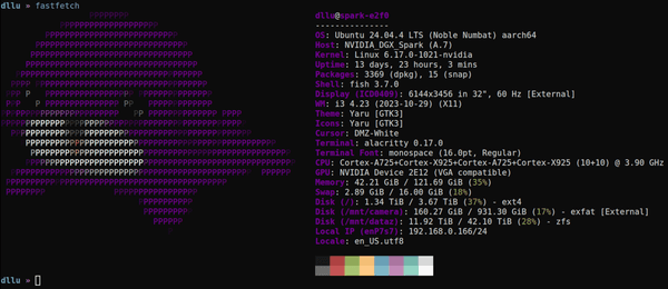 Fastfetch system specs.