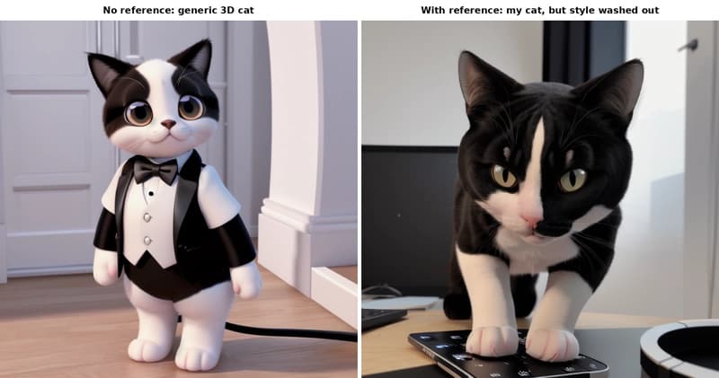 3D style: without (left) and with (right) the reference