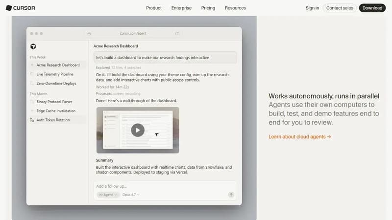 Cursor's AI editor interface