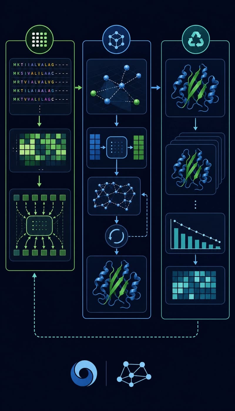 AlphaFold architecture diagram
