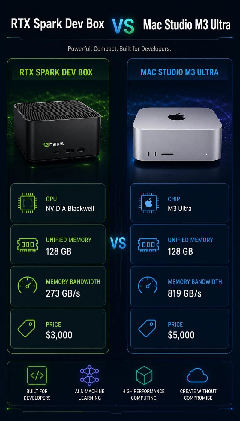 RTX Spark vs Mac Studio hardware comparison