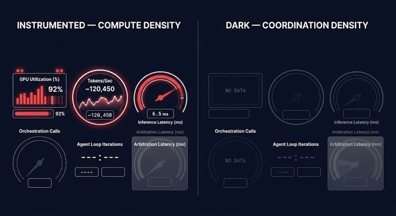 Tracked versus untracked AI infrastructure metrics — Compute Density vs Coordination Density measurement gap