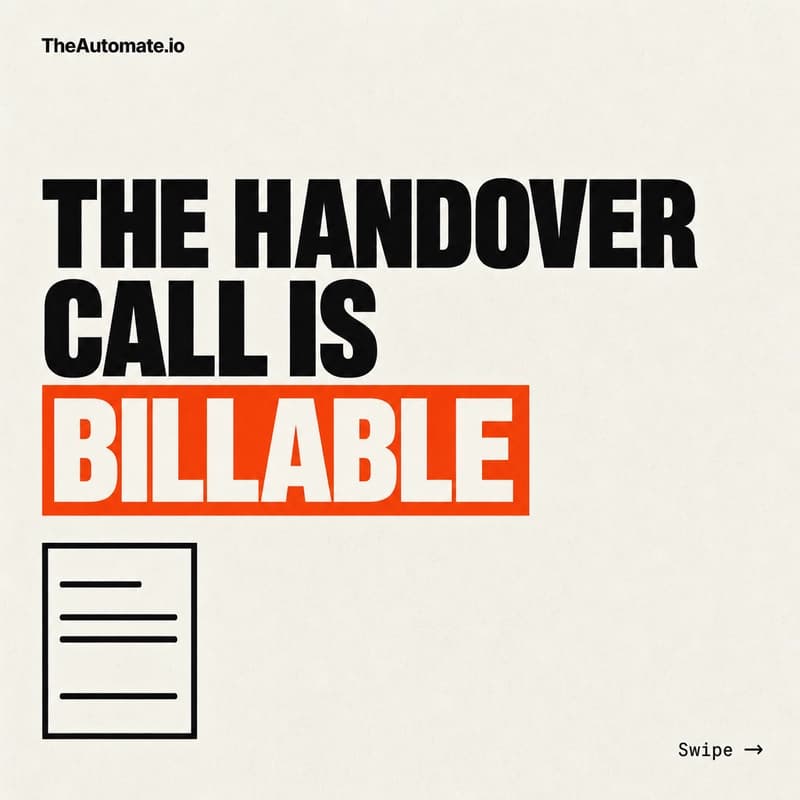 Hook slide showing the handover call as a line item on an invoice