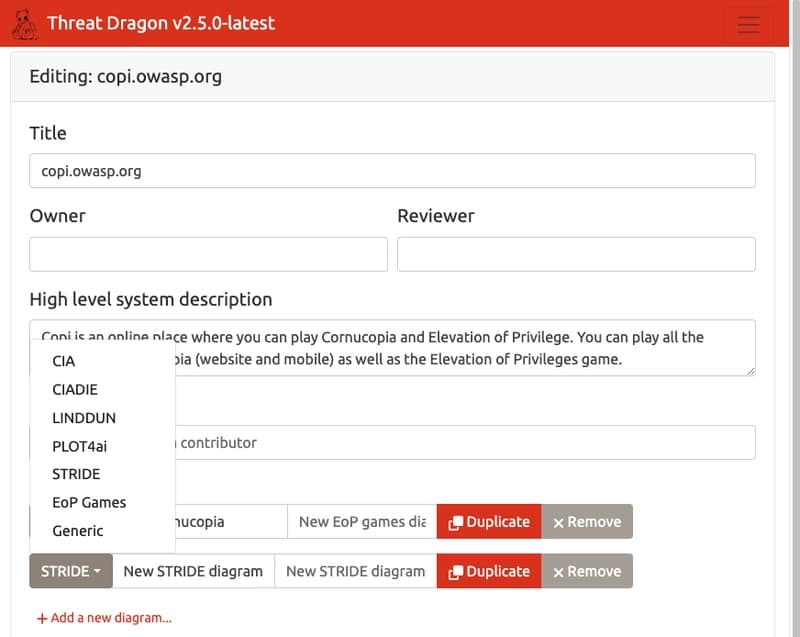 How to choose to create a OWASP Cornucopia threat model