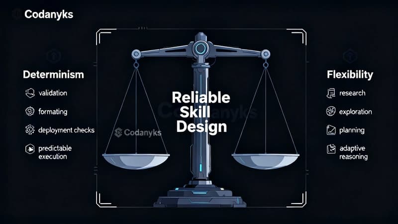 The balance between Determinism and Flexibility in skill design
