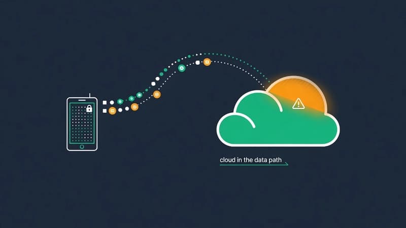 Personal data leaving a device along a path into the cloud — the data path you now own