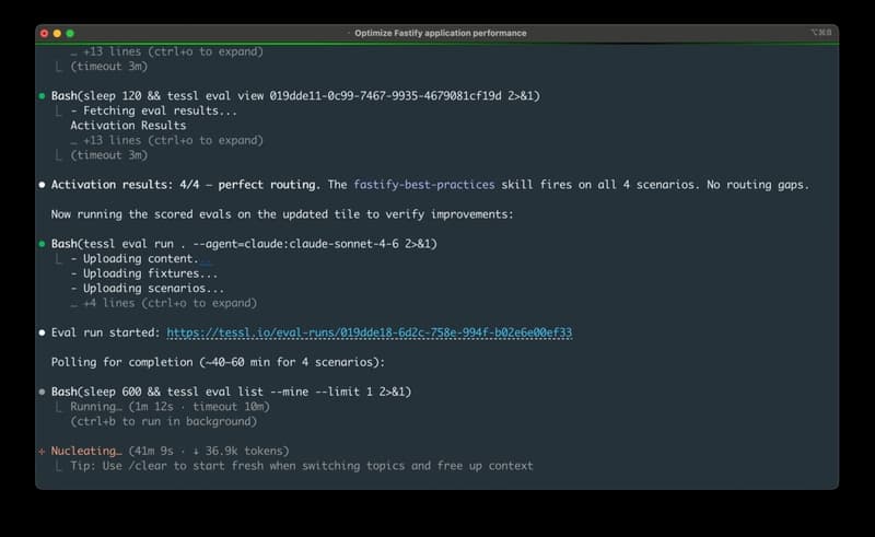CLI image showing skill activation occurs