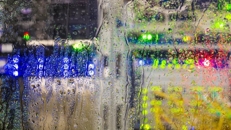 Condensate is on the glass window of the data center