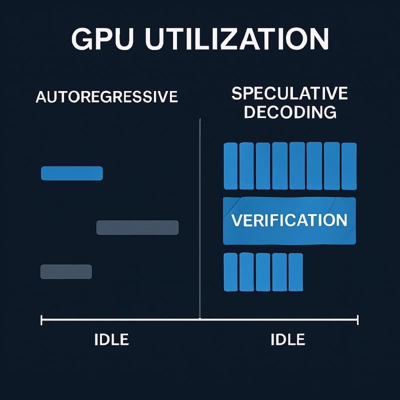 GPU utilization comparison: autoregressive decoding vs DFlash speculative decoding
