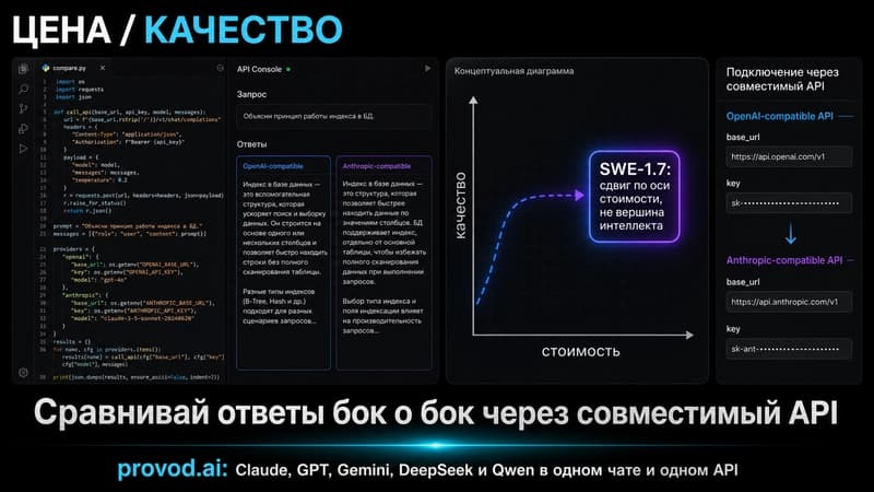 Кривая цена/качество: SWE-1.7 позиционируется как сдвиг по оси стоимости, а не по вершине интеллекта