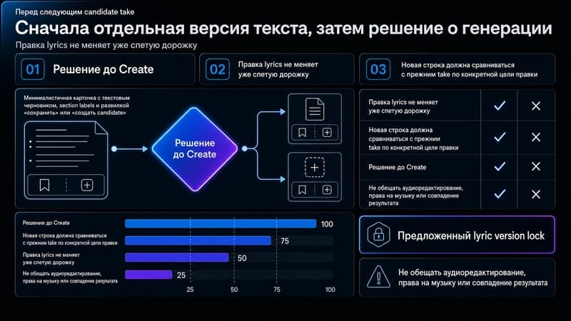Сначала отдельная версия текста, затем решение о новой генерации