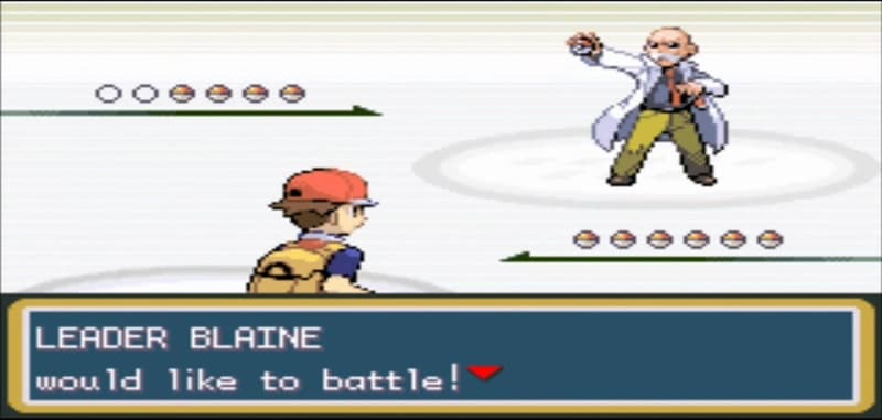 Nintendo Pokemon Fire Red Blaine Battle