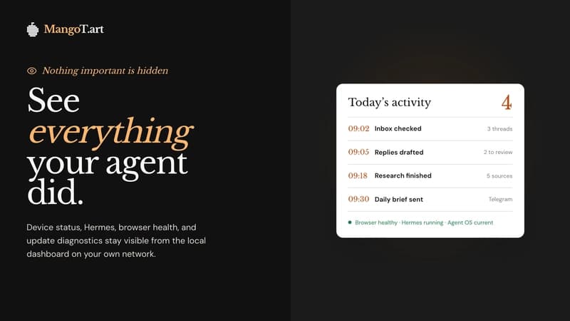 Encrypted backups of the agent's state stored off the device