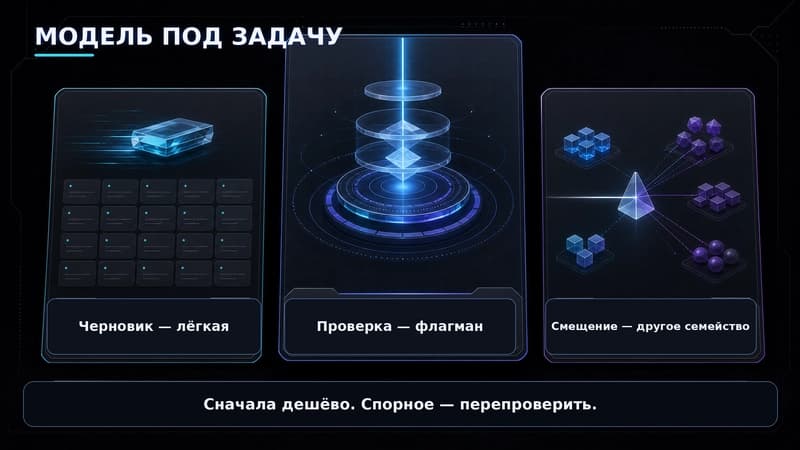 Сравнение моделей по стоимости и роли в пайплайне