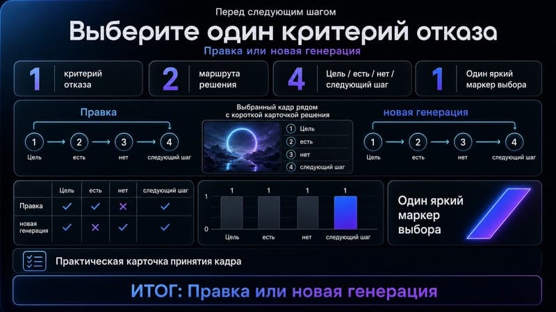 Выбор между правкой и новой генерацией
