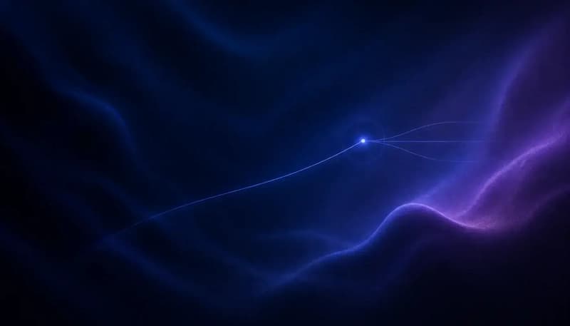A signal reaches one observation point, then opens into several contextual paths