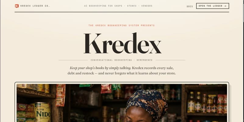 Kredex landing page
