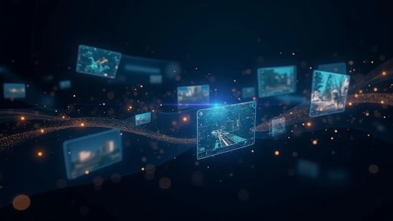 AI video generation pipeline dashboard showing Runway Pika and HeyGen feeding an orchestration layer