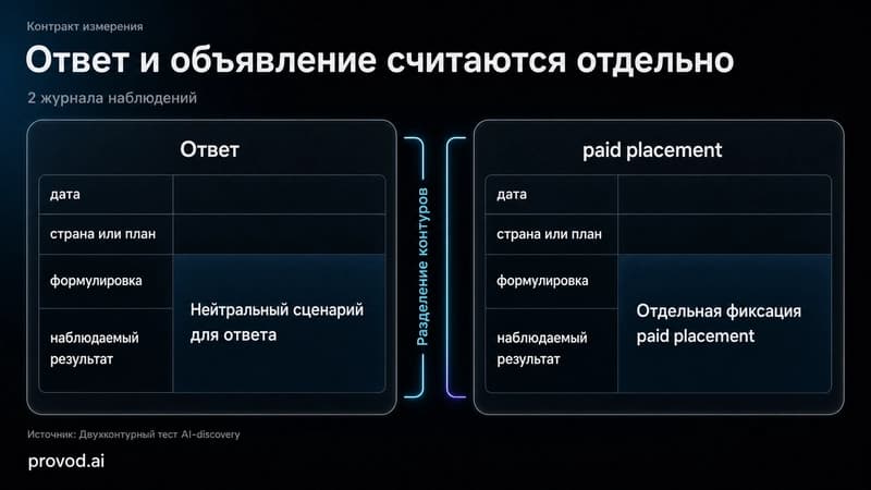 Два раздельных журнала для ответа ассистента и платного размещения