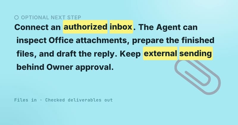 The same Office Agent can process attachments and prepare email replies