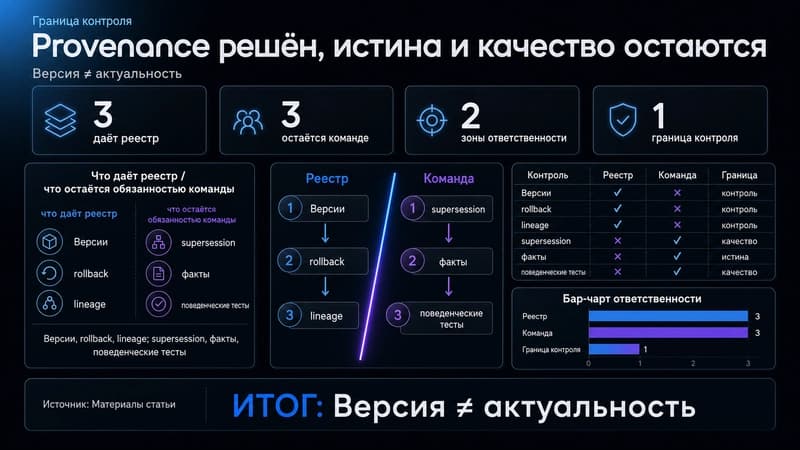 Граница между происхождением версии и проверкой её поведения